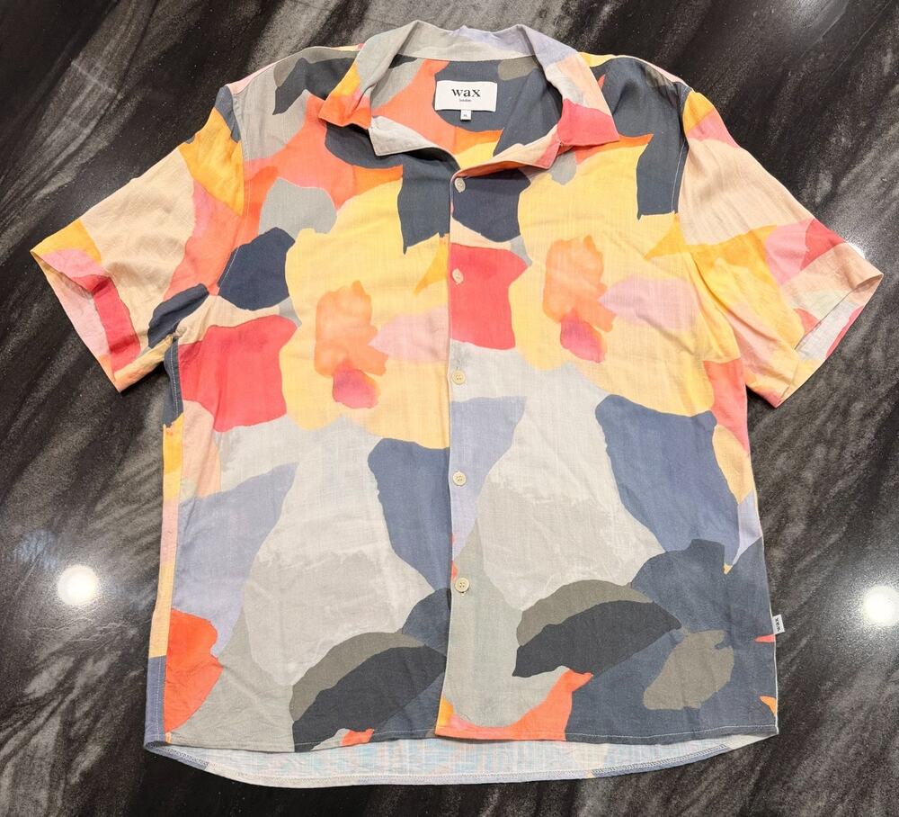 Wax London Didcot XL Multicolor Abstract Camp Collar Viscose Resort Shirt
